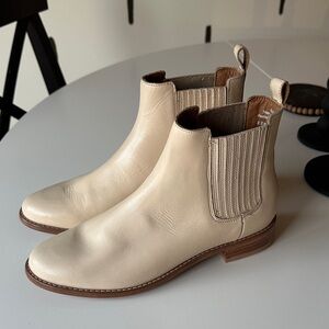 Thursday Boot Company Cream Leather Chelsea Booties